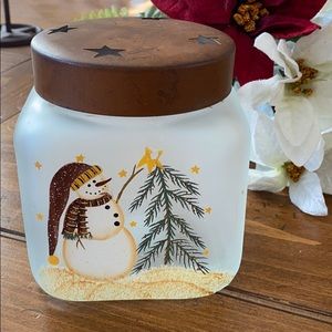 Adorable snowman Xmas jar